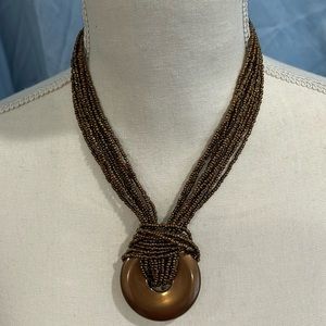 Coldwater Creek brown beaded necklace